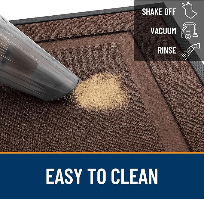OLANLY Front Door Mat Outside 33x21, All-Season Heavy-Duty Rubber Doormat | - Image 5
