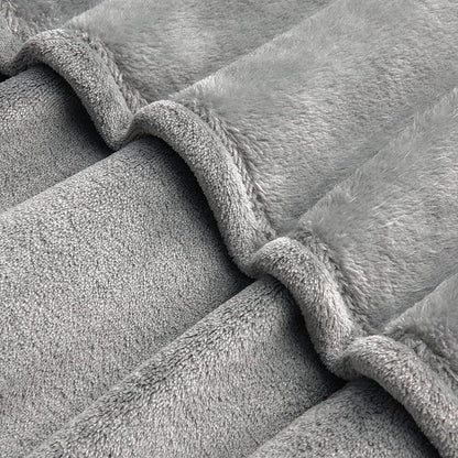 BEDELITE Fleece Blanket Soft Plush Oversized Bed Blanket Grey 120"x120" | Ultra - Image 4