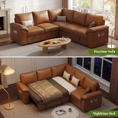 85 Inch Faux Leather Modular Sectional Sofa - Image 4