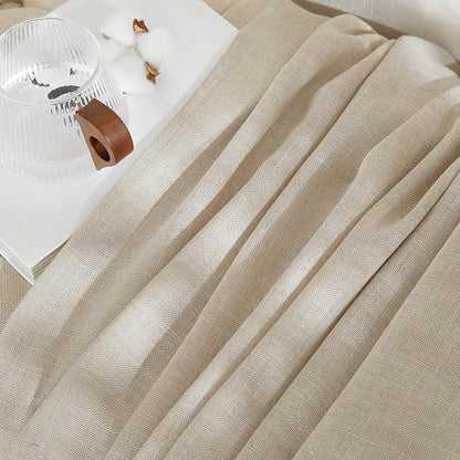 NICETOWN Cream Beige Linen Curtains & Drapes 84 inches Long, Grommet Flax Linen - Image 6