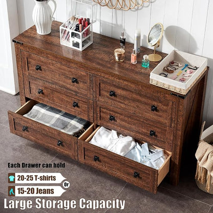 T4TREAM Farmhouse 6 Drawers Dresser - Image 3