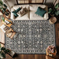Grey Area Rug 5x7 for Living Room Bedroom | Low Pile; Non Slip;Machine by WelcometoBabovid