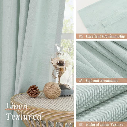 Light Filtering Linen Curtains 63 Inch Length - Image 7