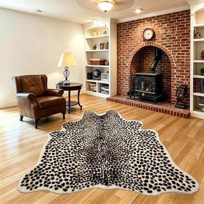 Cheetah Print Rug, Leopard Area Rug 4.6x5.7ft Faux Animal Print Skin Cheetah Rug by yingda1992