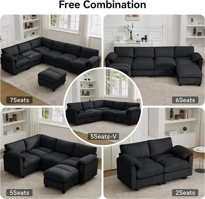 61'' Modular Loveseat Sofa, Extra Deep Seat Cloud Couch - Image 7
