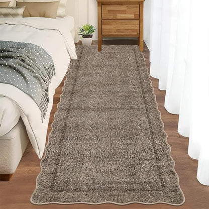 GarveeHome Scalloped Washable Runner Rug 2x8 Modern Non Slip Kitchen Runner | - Image 3