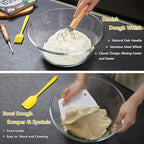 Sourdough Bread Baking Set - 10 Inch Oval & 9 Inch Round Banneton Bread Proofing Baskets with Linen Liner, Danish Dough Whisk, Dough Scraper Kit