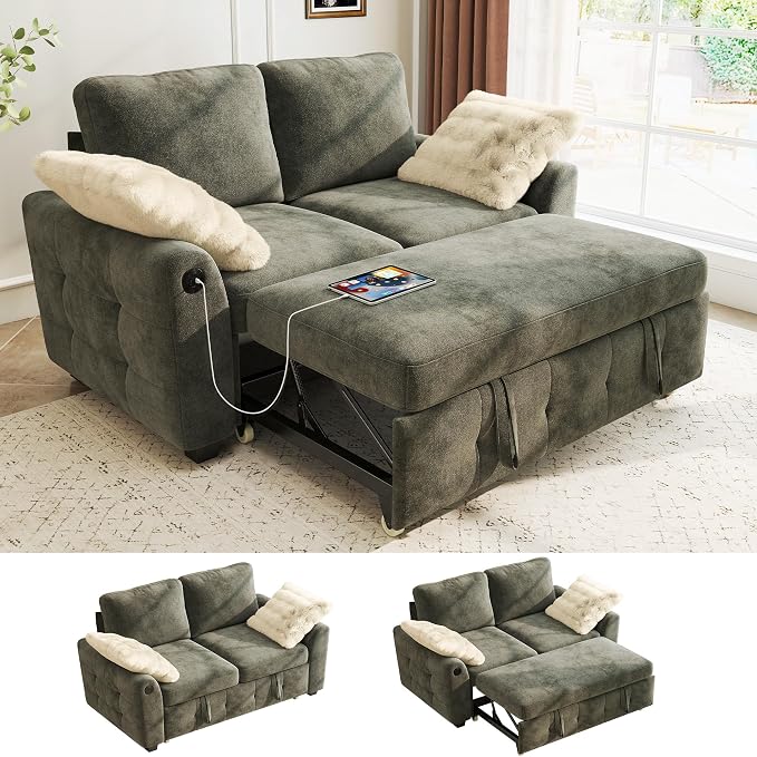 Ihanherry 59-inch Convertible Sofa Bed, Pull Out Sleeper by iHanHerry