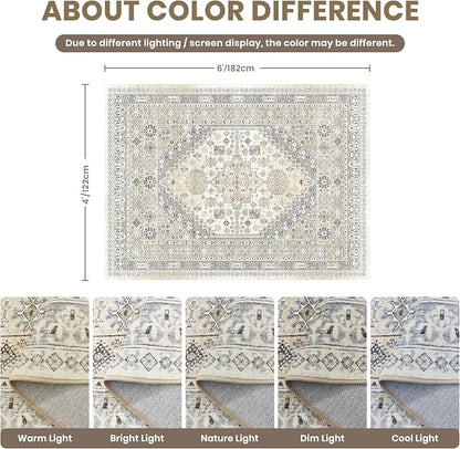 4x6 Area Rug for Entryway, Washable Kitchen Rug, Living Room, Dining Room - Image 2
