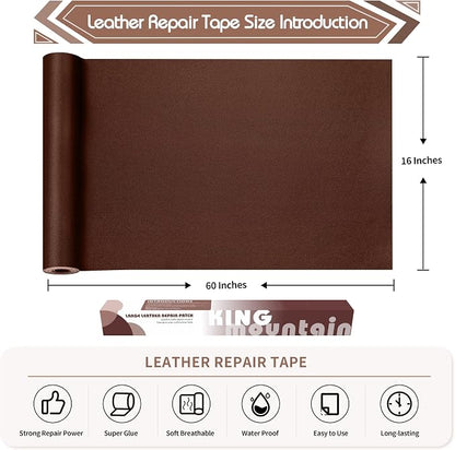 KING MOUNTAIN Leather Repair Patch, 16 x 60 Inches self Adhesive Leather Repair - Image 4