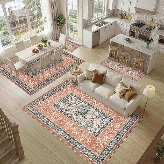 GarveeHome Terracotta Teal 2x3 Door Mat Indoor Rugs - Image 8
