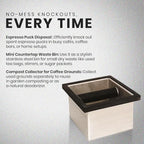 Rattleware Stainless Steel Knock Box 6"x5.5"x4" | Heavy-Duty Espresso Grounds Container with Welded Bar | Durable Rust-Resistant Coffee Knockout Box with Non-Slip Rubber Base for Professional Baristas