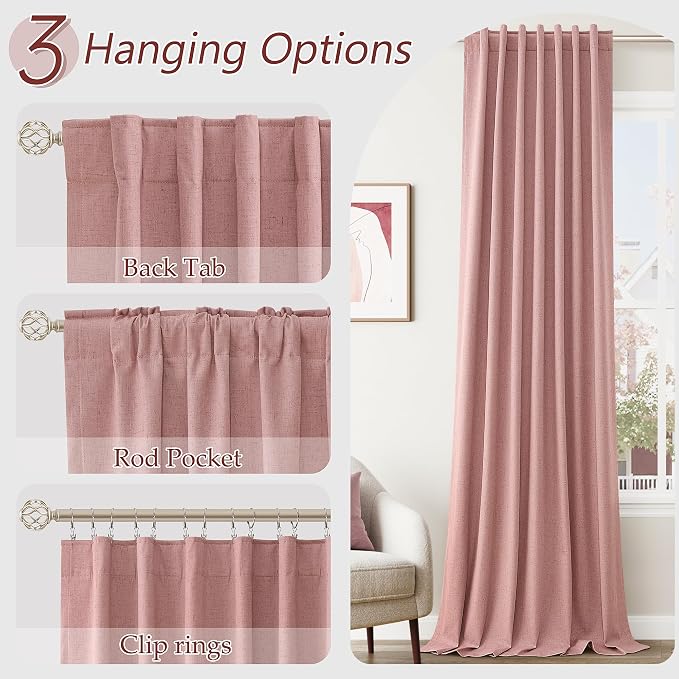 100% Blackout Curtains 84 Inch Length 2 Panels Set - Image 6
