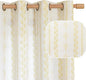 BGment Mustard Yellow Vintage Floral Linen Curtains by BGment