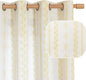 BGment Mustard Yellow Vintage Floral Linen Curtains by BGment
