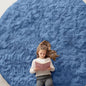 OLANLY Blue Round Rugs for Bedroom by OLANLY
