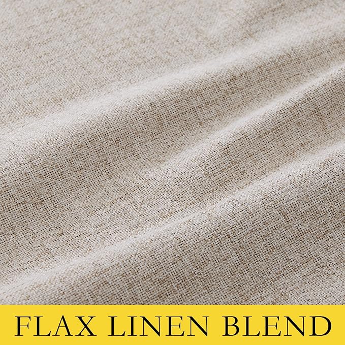 NICETOWN 100% Black Out Curtains 72 inch Long Linen Textured Set of 2 | Classic - Image 9