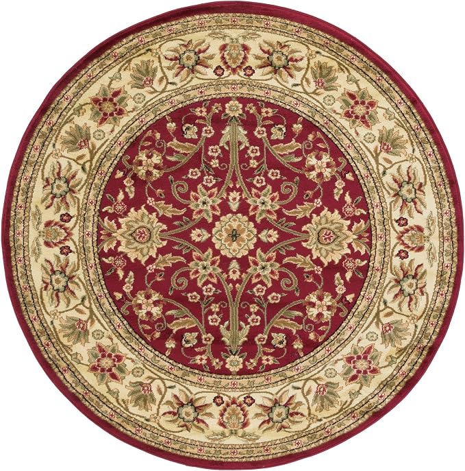 SAFAVIEH Lyndhurst Collection 3'3" Round Red / Ivory LNH212F Traditional - Image 4