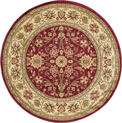 SAFAVIEH Lyndhurst Collection 3'3" Round Red / Ivory LNH212F Traditional - Image 4