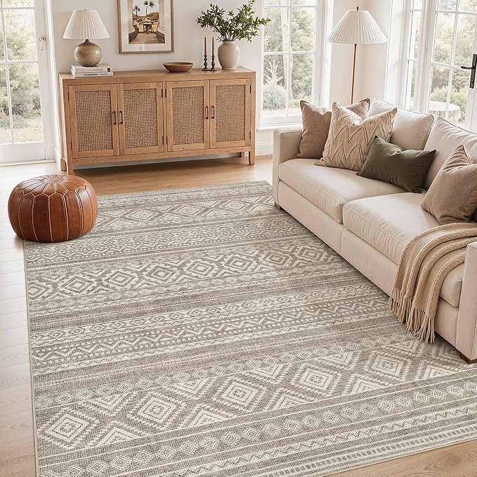 cotiled Boho 5x7 Area Rugs for Living Room: Soft Moroccan Washable Rug | Solve by COTILED