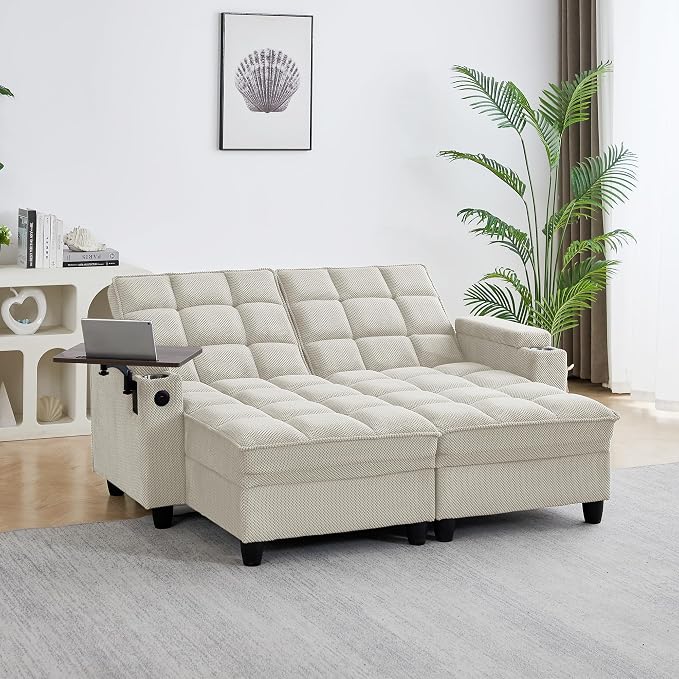 70.9" Chaise Lounge Chair Indoor, Oversized Boucle Upholstered Sofa Bed by Unknown