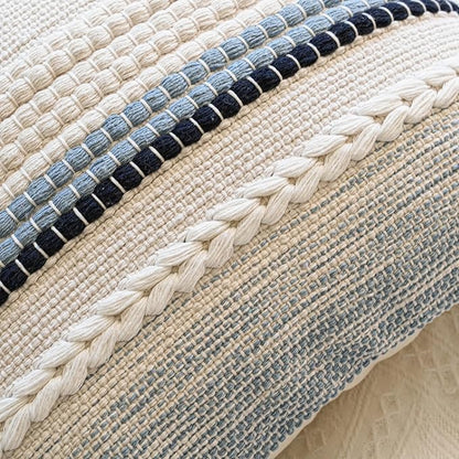 Coastal Blue Boho Decorative Throw Pillow Cover 22x22 Modern Bohemian Accent - Image 8