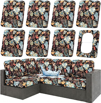 Waterproof Outdoor Cushion Covers, Stretch Patio Slipcovers | UV Resistant by hyha
