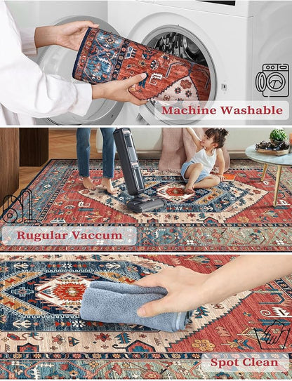 SERISSA 2'6"x8' Washable Non Slip Boho Runner Rug - Image 3