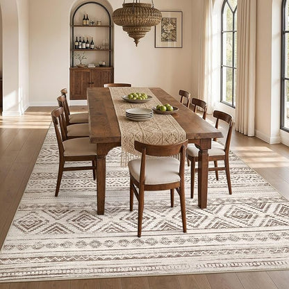 cotiled Boho 10x12 Area Rug for Living Room: Large Moroccan Washable Rug | - Image 6
