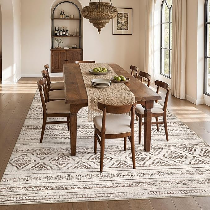 cotiled Boho 10x14 Area Rug for Living Room: Large Moroccan Washable Rug | - Image 6