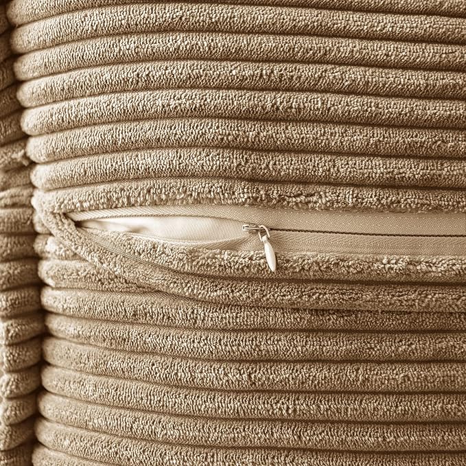 MIULEE Decorative Lumbar Throw Pillow Covers 12x20 Inch Khaki 2 Pack | Boho - Image 3