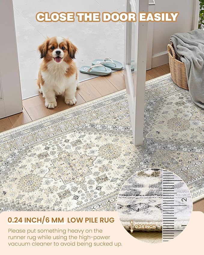 4x6 Area Rugs for Living Room, Non Slip Rugs for Bedroom, Low Pile Soft - Image 6