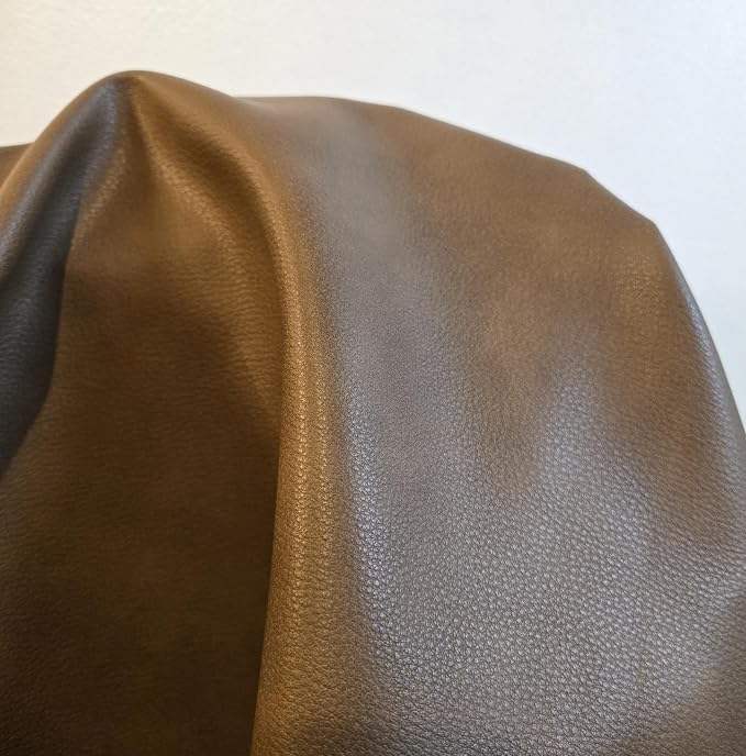 Walnut Brown Soft Faux Leather Fabric PU Leather by The Yard Synthetic Pleather - Image 6