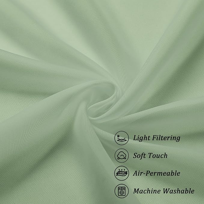 Chyhomenyc Sheer Window Valance Curtains, 42x14 Inches 2PCS, Light Filtering - Image 7