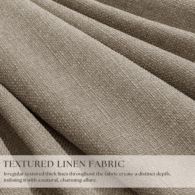 Dark Flax Linen Pinch Pleated 100% Black Out 105 Inch Curtains - Image 2