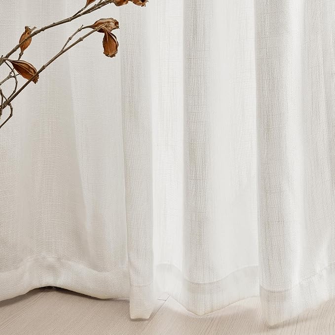 MYSKY HOME Curtains 63 Inch Length 2 Panels, Boho Curtains Sheer Light Soften - Image 5