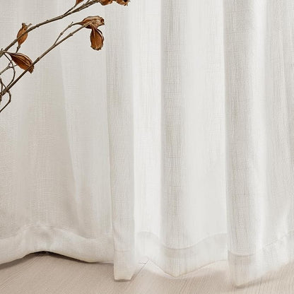 MYSKY HOME Curtains 63 Inch Length 2 Panels, Boho Curtains Sheer Light Soften - Image 5