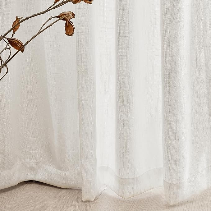 MYSKY HOME Extra Long Curtains for Living Room, Soft Cotton Fabric Boho Window - Image 5