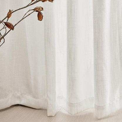 MYSKY HOME Extra Long Curtains for Living Room, Soft Cotton Fabric Boho Window - Image 5