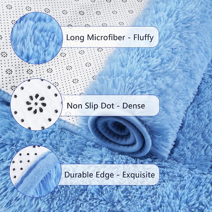 Chicrug Soft Runner Rug for Bedroom Living Room Plush Fluffy Rug 2x4 | Shag - Image 6