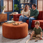 BSHOMGI Round Ottoman, Corduroy Ottomans Foot Stool, 27.5" Pouf Footstool by BSHOMGI
