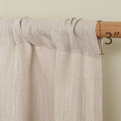 MYSKY HOME 30 Inch Length Oatmeal Tiers Curtains - Image 5