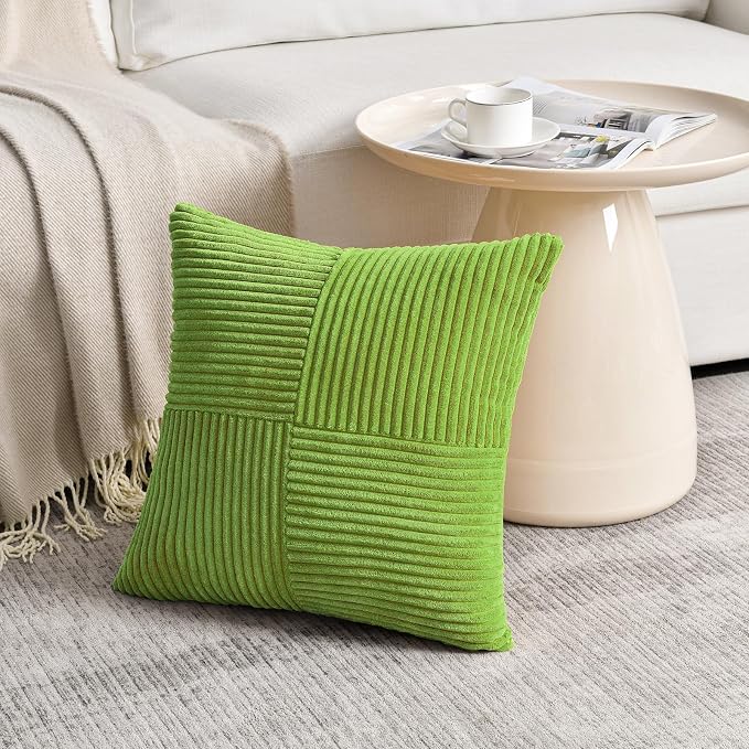 Fancy Homi Set of 2 Lime Green Decorative Throw Pillow Covers 16x16 Inch - Image 2
