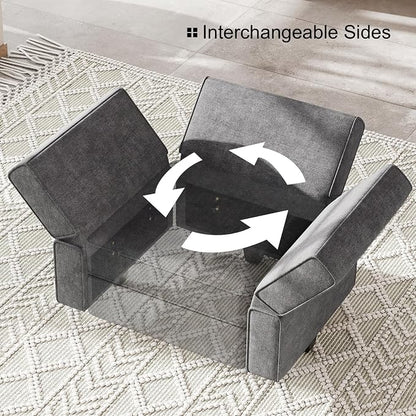 Belffin Fabric Modular Sectional Sofa Storage Ottoman Module Couch Side - Image 8