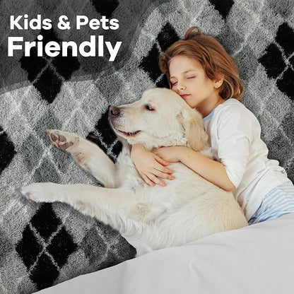 6x9 Large Black and Grey Fluffy Area Rug Non-Slip - Image 6