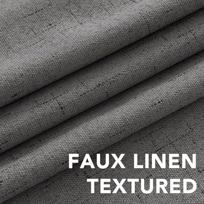 H.VERSAILTEX Linen Blackout Curtains 63 Inches Long 100% Absolutely Blackout - Image 4
