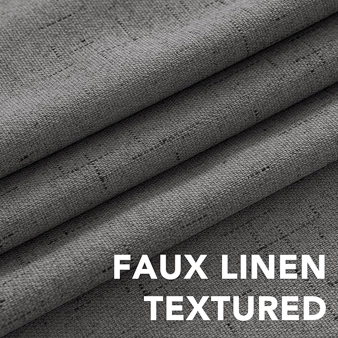H.VERSAILTEX Linen Blackout Curtains 72 Inches Long 100% Absolutely Blackout - Image 4
