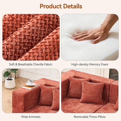 MONVANE Modular Sectional Sofa, Oversized 12 Seat Convertible U Shaped Couch - Image 5
