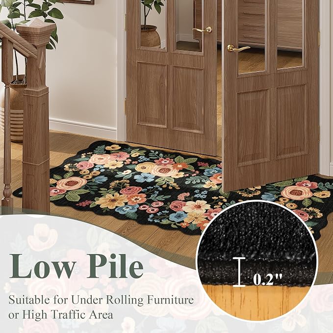 DUKINO 3x4 Rug, Non Slip Floral Washable Area Rug - Image 9