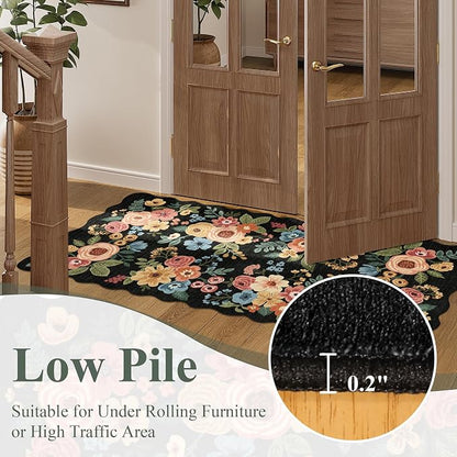 DUKINO 2.6x14 Runner Rug, Floral Washable Rug - Image 8